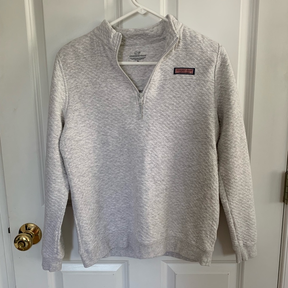 Vineyard Vines girls XL quilted shep shirt 1/4 zip